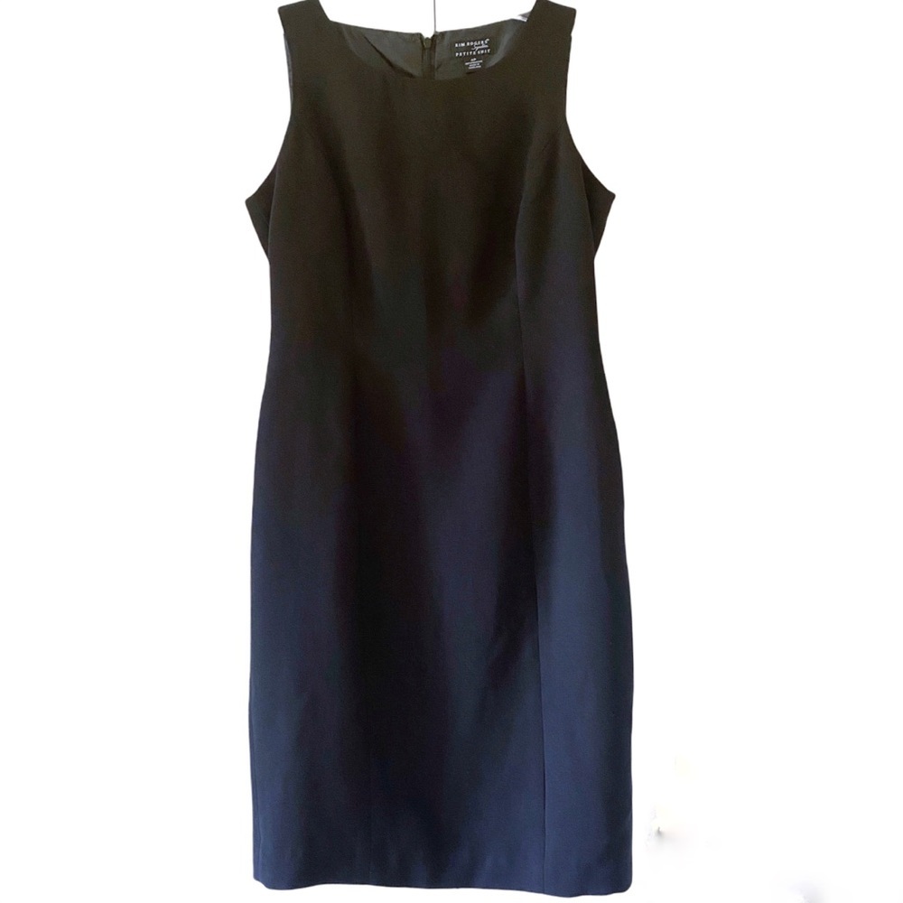 Kim Rogers Petite Womens Dress Black Cocktail Sleeveless Sheath Fully Lined 4P